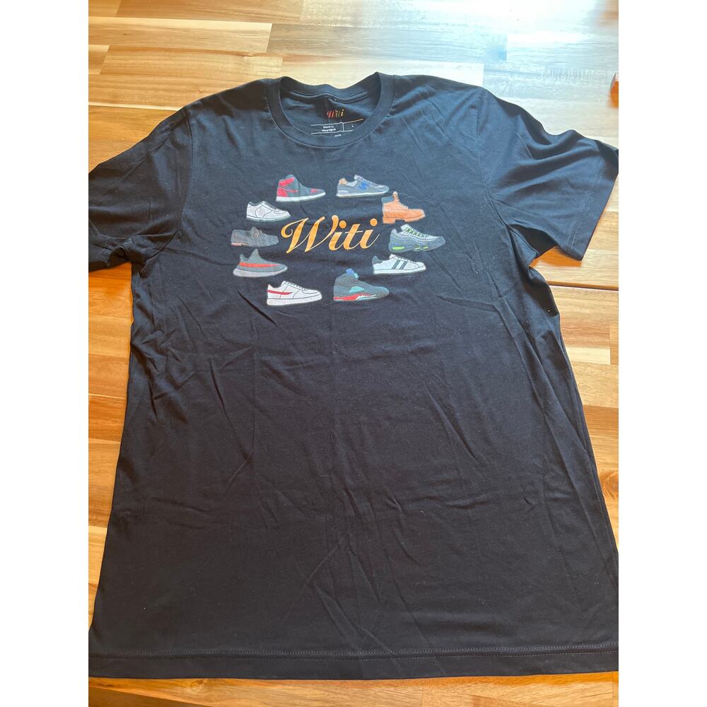 Witi black sneaker 100% combed‎ ring spun cotton Tshirt large